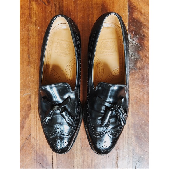 Johnston Murphy Black Wingtip Tassel 